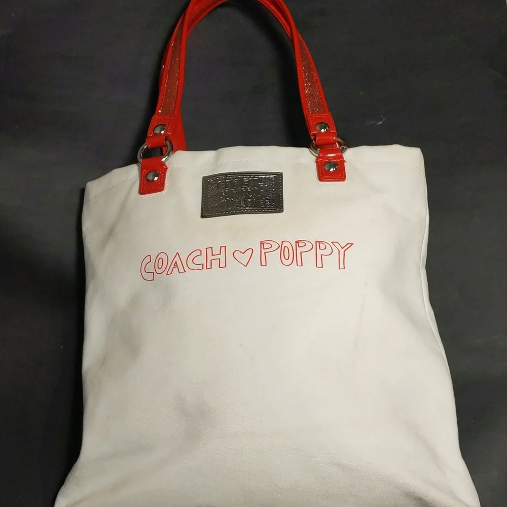RARE Coach Poppy Cherry Chan Tote Bag - Picture 4 of 15